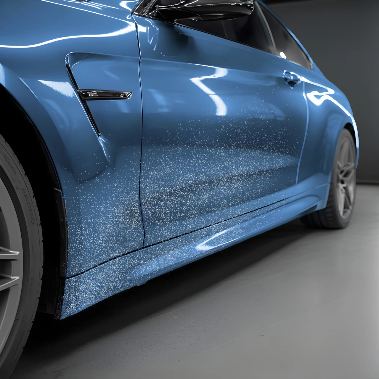 BMW M4 side profile before paint protection film